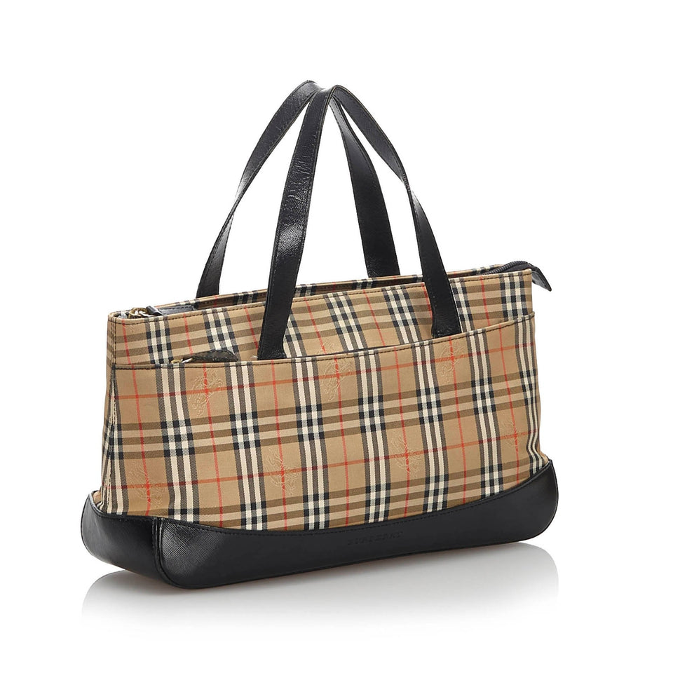 Burberry Brown Haymarket Check Canvas Handbag United Kingdom