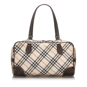 Burberry Brown Plaid Jacquard Shoulder Bag United Kingdom