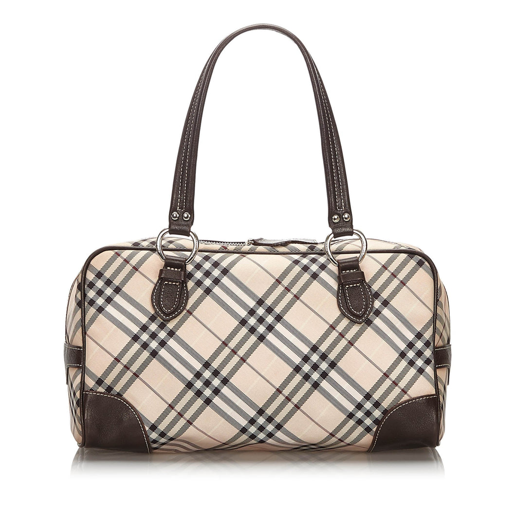 Burberry Brown Plaid Jacquard Shoulder Bag United Kingdom