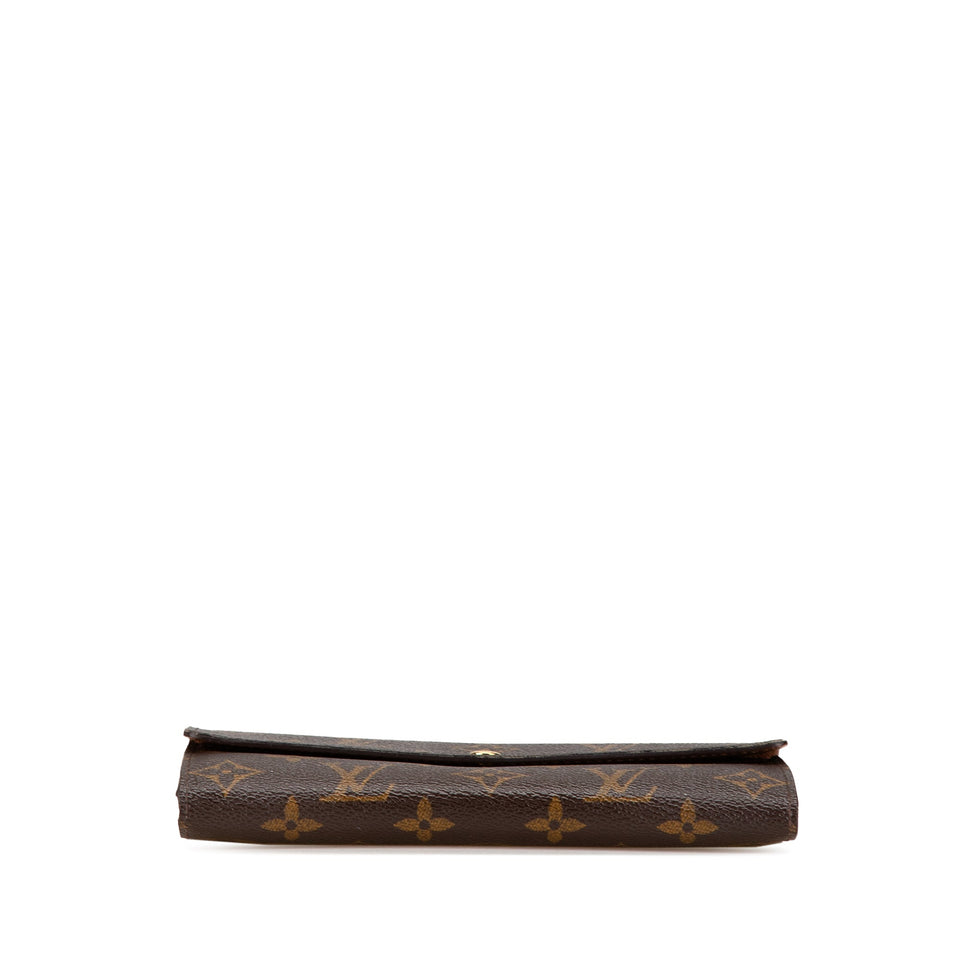 Brown Louis Vuitton Monogram Sarah Long Wallet