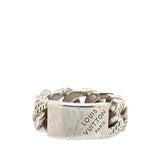 Silver Louis Vuitton Silver Damier Chain Ring M