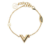 Gold Louis Vuitton Gold Plated Essential V Bracelet