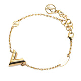 Gold Louis Vuitton Gold Plated Essential V Bracelet