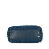 Chanel Coco Top Handle Small Blue Shearling Gold