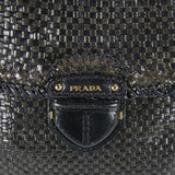 Prada Madras Woven Black/Khaki Goatskin