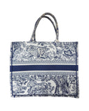 Dior Book Small Tote Bag in Navy Blue Canvas