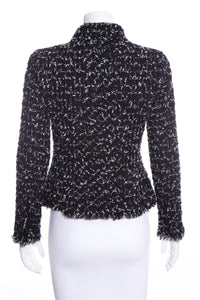 Chanel Cruise 2006 Navy Fantasy Tweed Tie Neck Blazer SZ 34