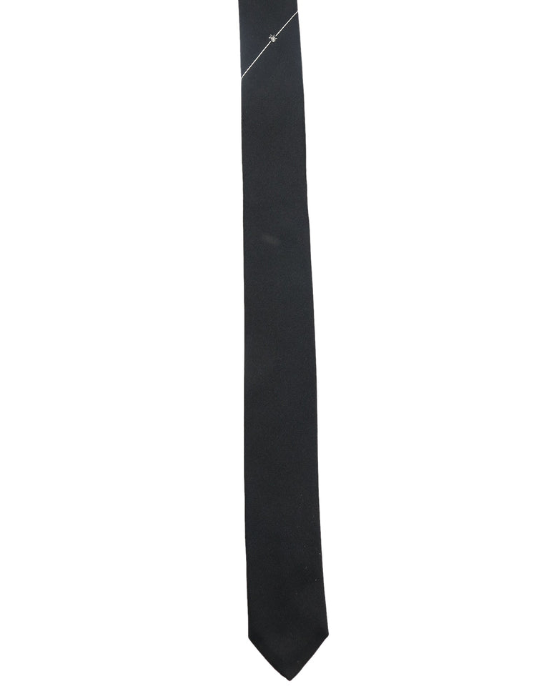 Dior Homme Beetle Skinny Tie in Black Silk