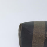 Fendi Pequin  Canvas Clutch Bag