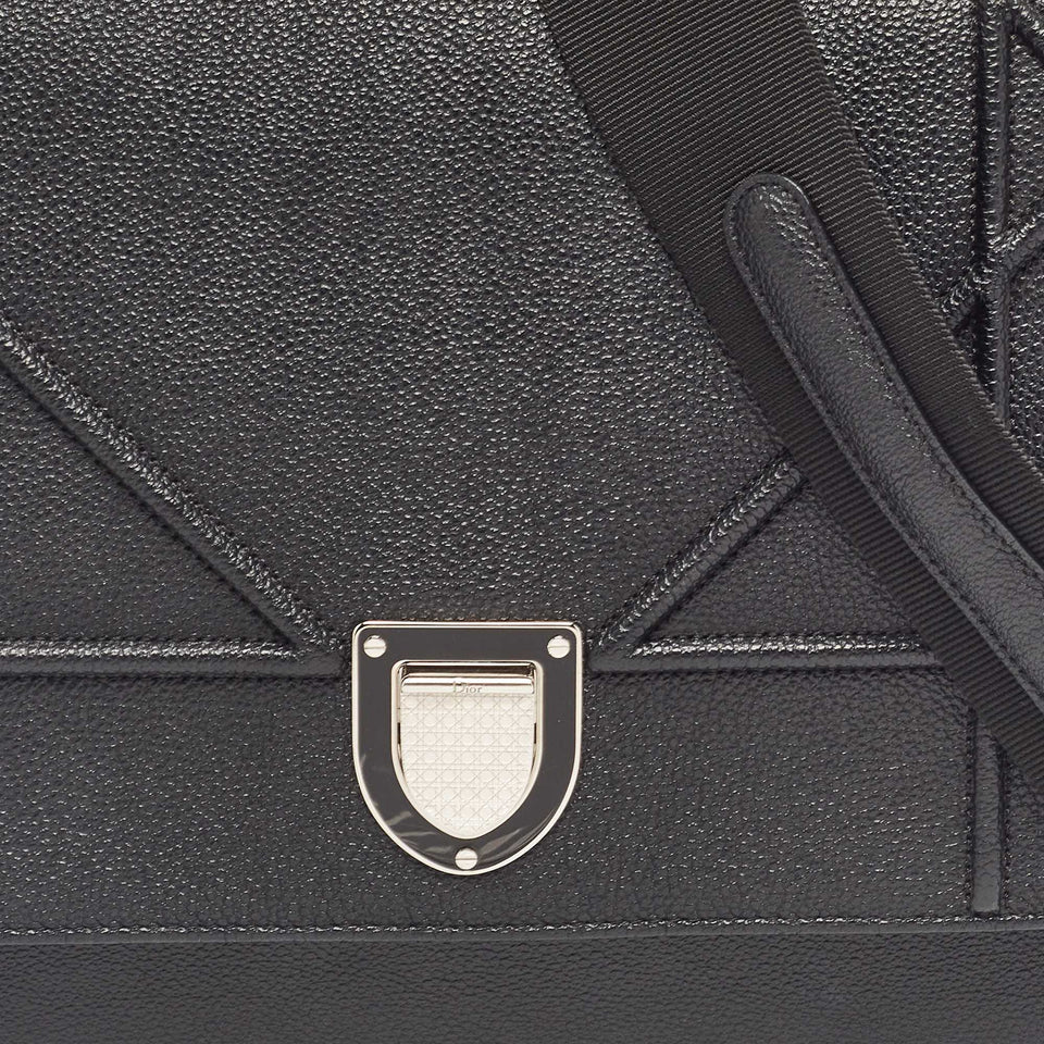 Dior Black Leather Diorama Chain Link Top Handle Bag..