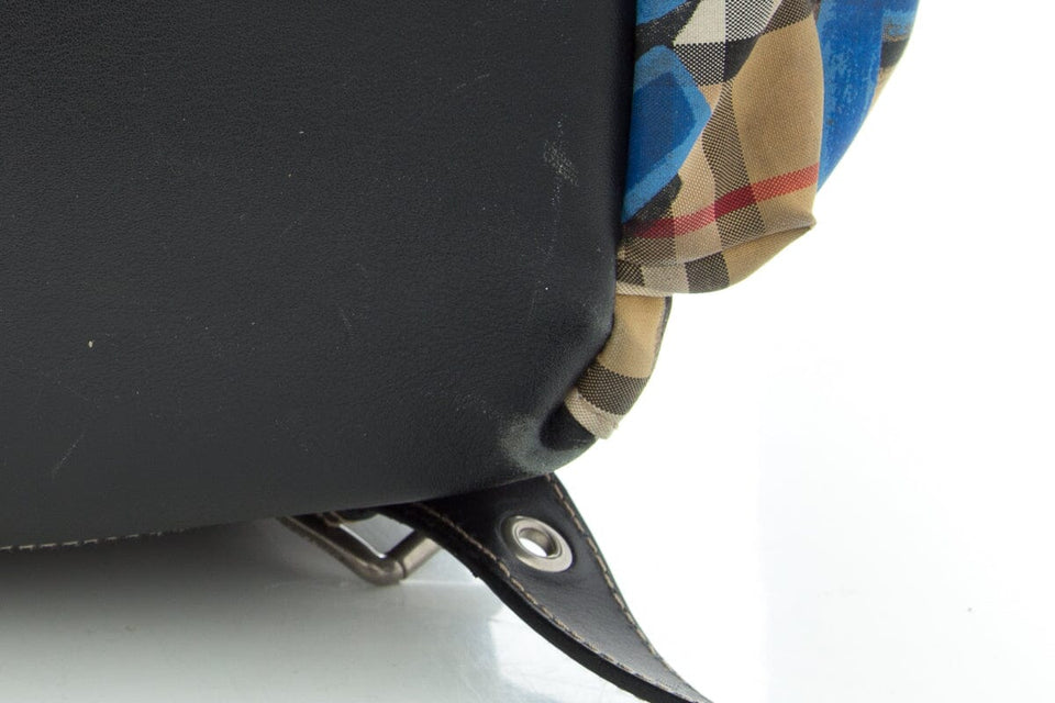 Burberry Blue Graffiti Checked Backpack