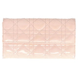 Dior Cannage Quilted Lady Dior Wallet in Pastel Pink Lambskin Leather