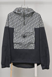 Dior x Shawn Stussy Blurred Oblique Anorak Hoodie in Blue Polyester