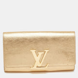 Gold Leather Louise Clutch