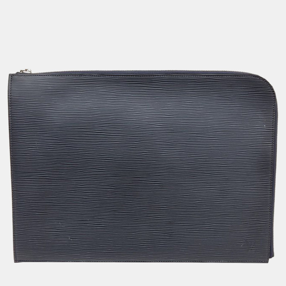 Gray Epi Leather Pochette Jour GM Clutch Bag