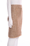 Chanel 2005 Pre-Fall Gold Tweed Skirt SZ 34