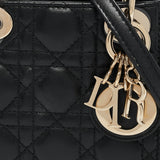 Dior Black Cannage Leather Micro Lady Dior Tote