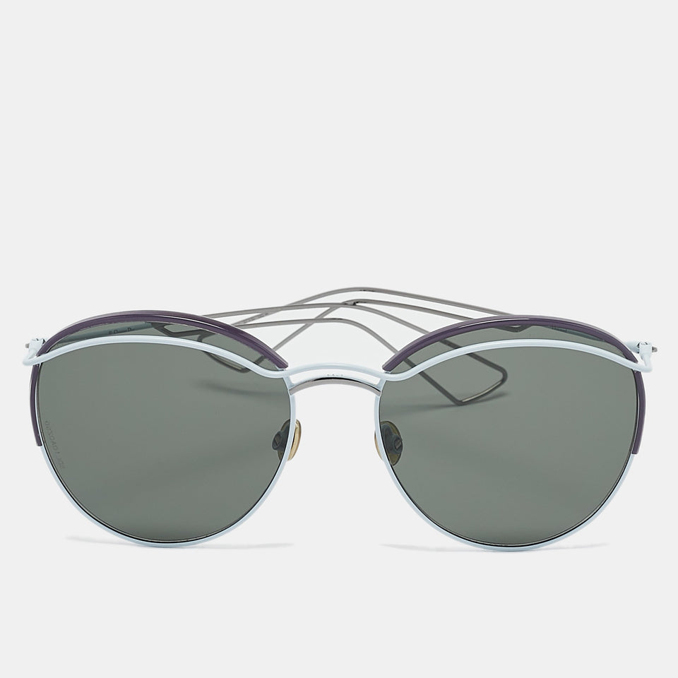 Dior Light Blue/purple Diorround Frame Aviator Sunglasses