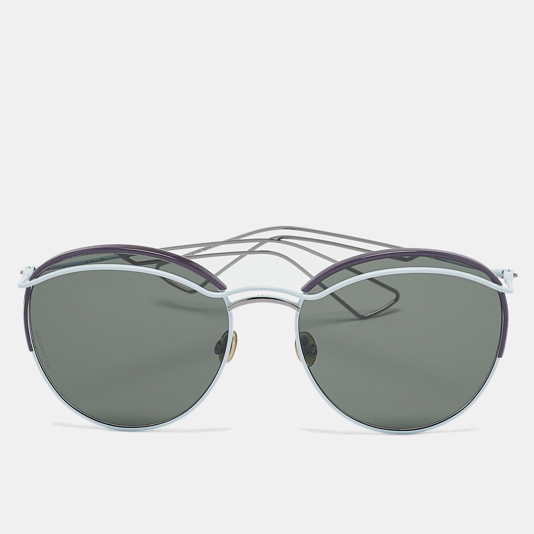Dior Light Blue/purple Diorround Frame Aviator Sunglasses