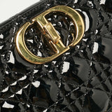 Dior Black Cannage Patent Leather Medium Caro Shoulder Bag