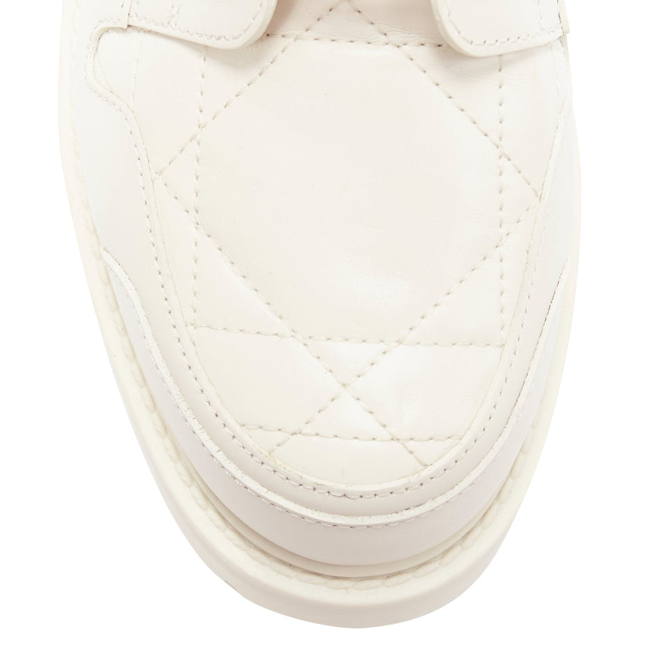 Christian Dior d-leader cannage quilted leather ankle boots