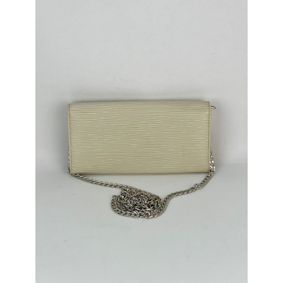 LOUIS VUITTON White Epi Leather Long Wallet Clutch