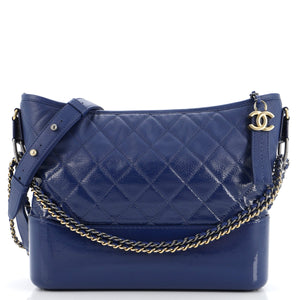 CHANEL Gabrielle Hobo Quilted Goatskin and Patent Medium
