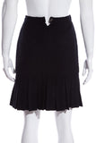 Chanel Black Tweed Pleated Bottom Skirt SZ 34