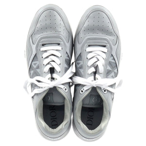 Dior B27 Low Top Sneaker in Grey Calfskin Leather