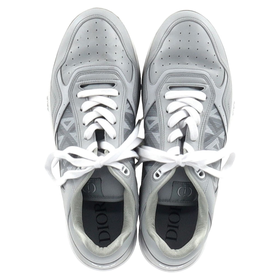 Dior B27 Low Top Sneaker in Grey Calfskin Leather