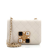 CHANEL Resin and Pearl CC Full Flap Bag Quilted Calfskin Mini