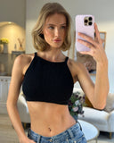 Prada Black Wool and Cashmere Crop Top Size IT 38 (UK 6)