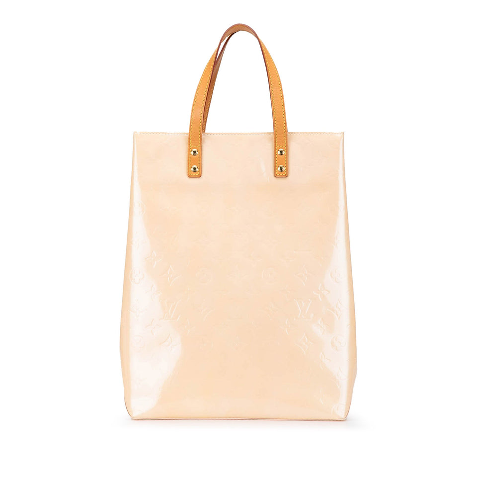 White Louis Vuitton Monogram Vernis Reade MM Tote Bag