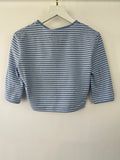 Prada Baby Blue and White Stripped Jersey Cropped Top Size IT 38 (UK 6)