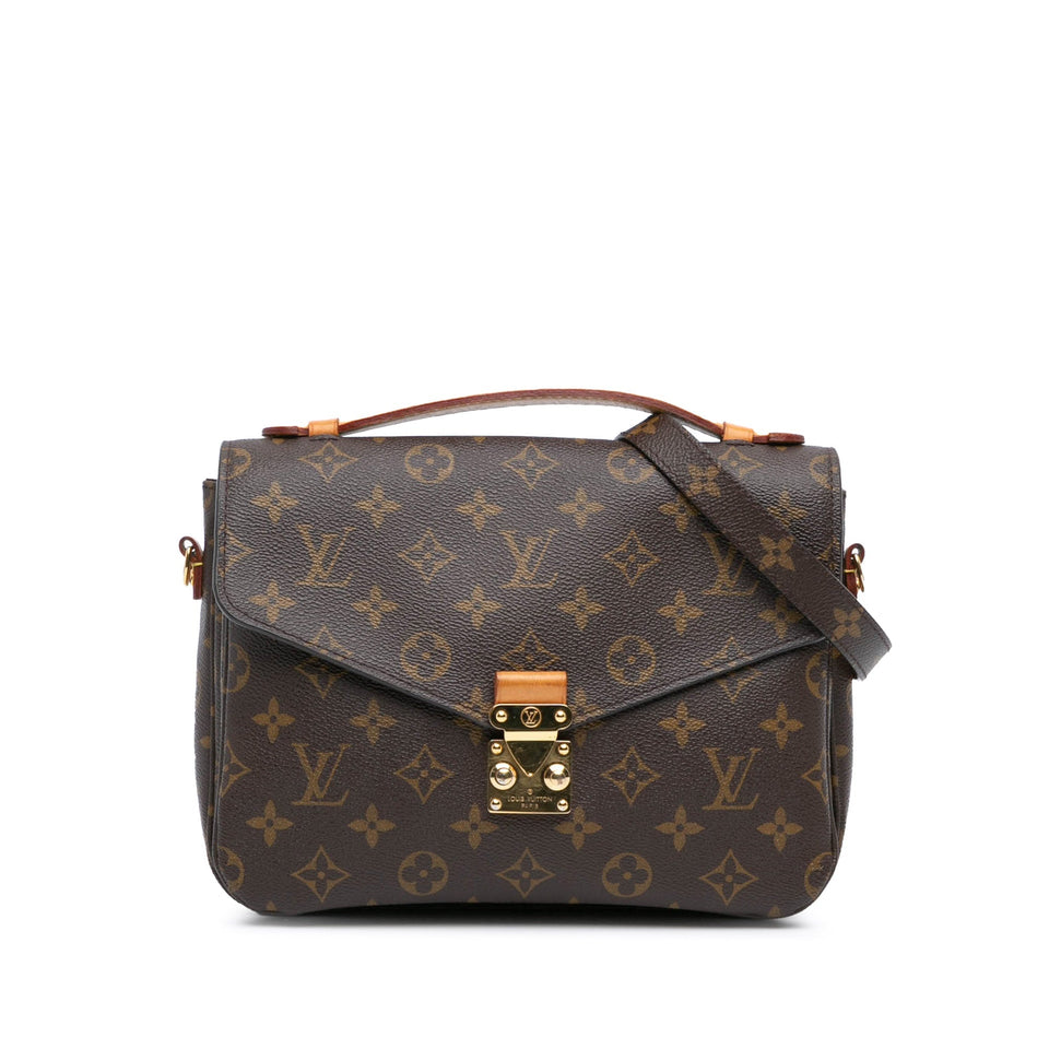 Brown Louis Vuitton Monogram Pochette Metis Satchel