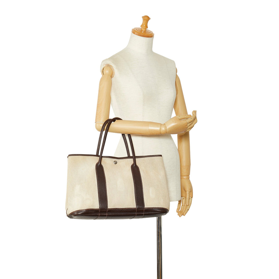 Beige Hermes Garden Party PM Tote Bag