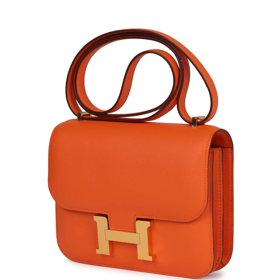 Hermes Constance 18 Orange Swift Gold Hardware