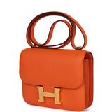 Hermes Constance 18 Orange Swift Gold Hardware