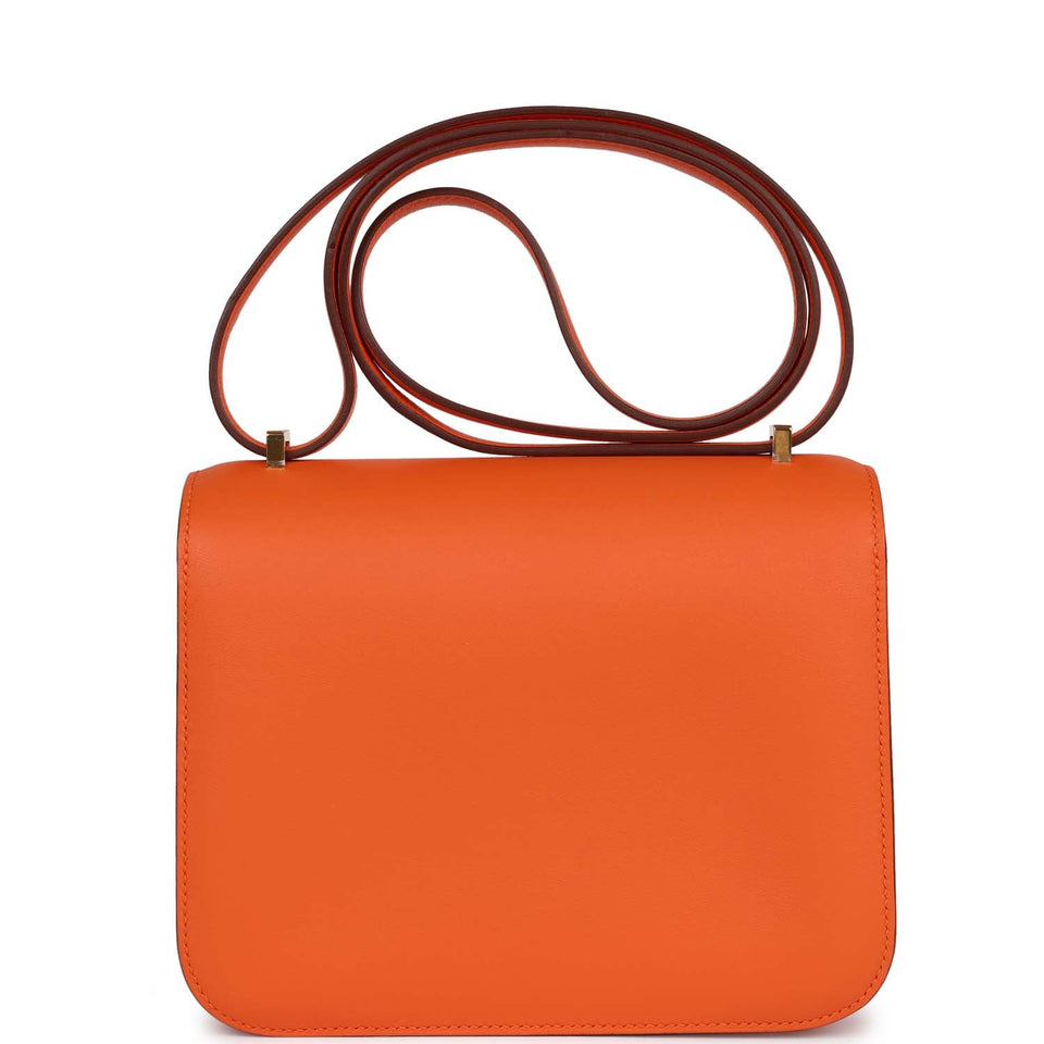 Hermes Constance 18 Orange Swift Gold Hardware