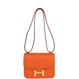 Hermes Constance 18 Orange Swift Gold Hardware