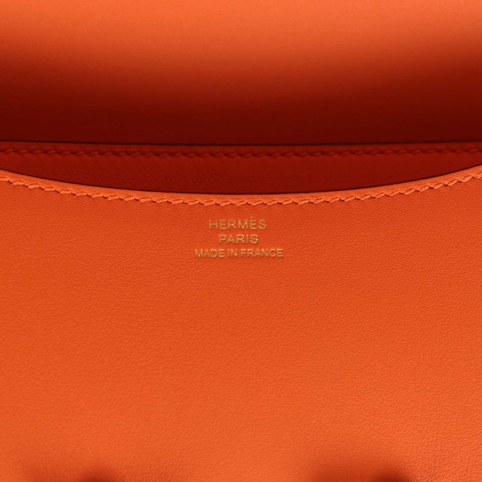 Hermes Constance 18 Orange Swift Gold Hardware