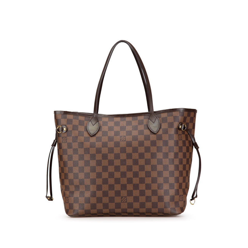 Brown Louis Vuitton Damier Ebene Neverfull MM Tote Bag