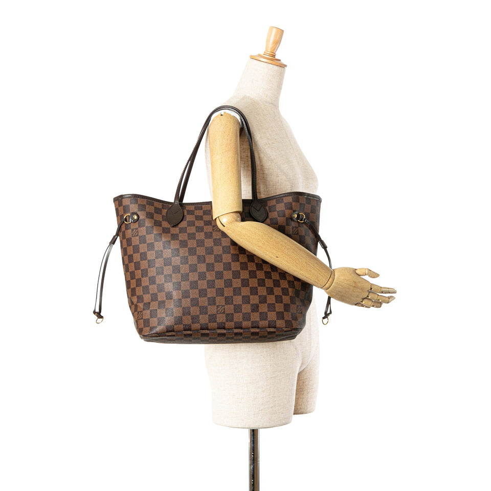 Brown Louis Vuitton Damier Ebene Neverfull MM Tote Bag
