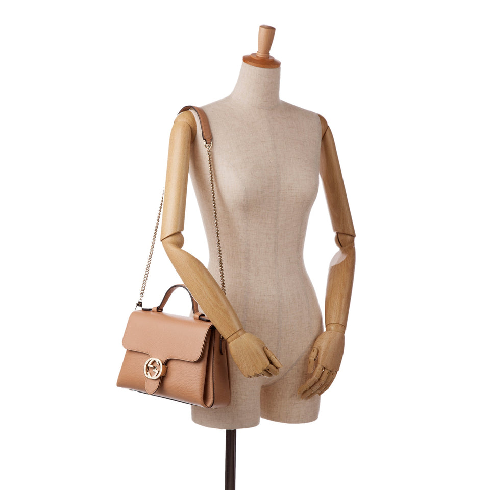 Gucci Interlocking G Brown Calfskin Dollar