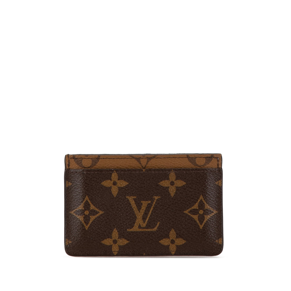 Brown Louis Vuitton Monogram Reverse Card Holder