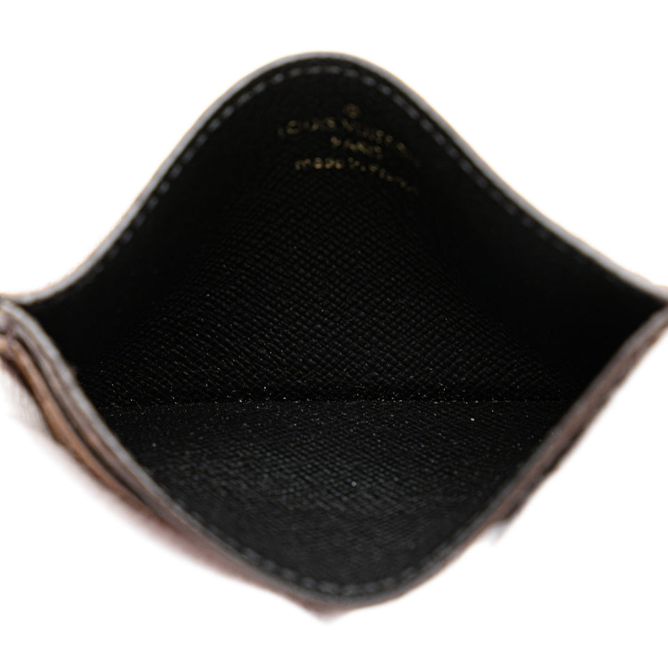 Brown Louis Vuitton Monogram Reverse Card Holder