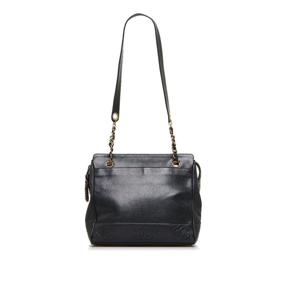 CHANEL Triple Coco Caviar Shoulder Bag