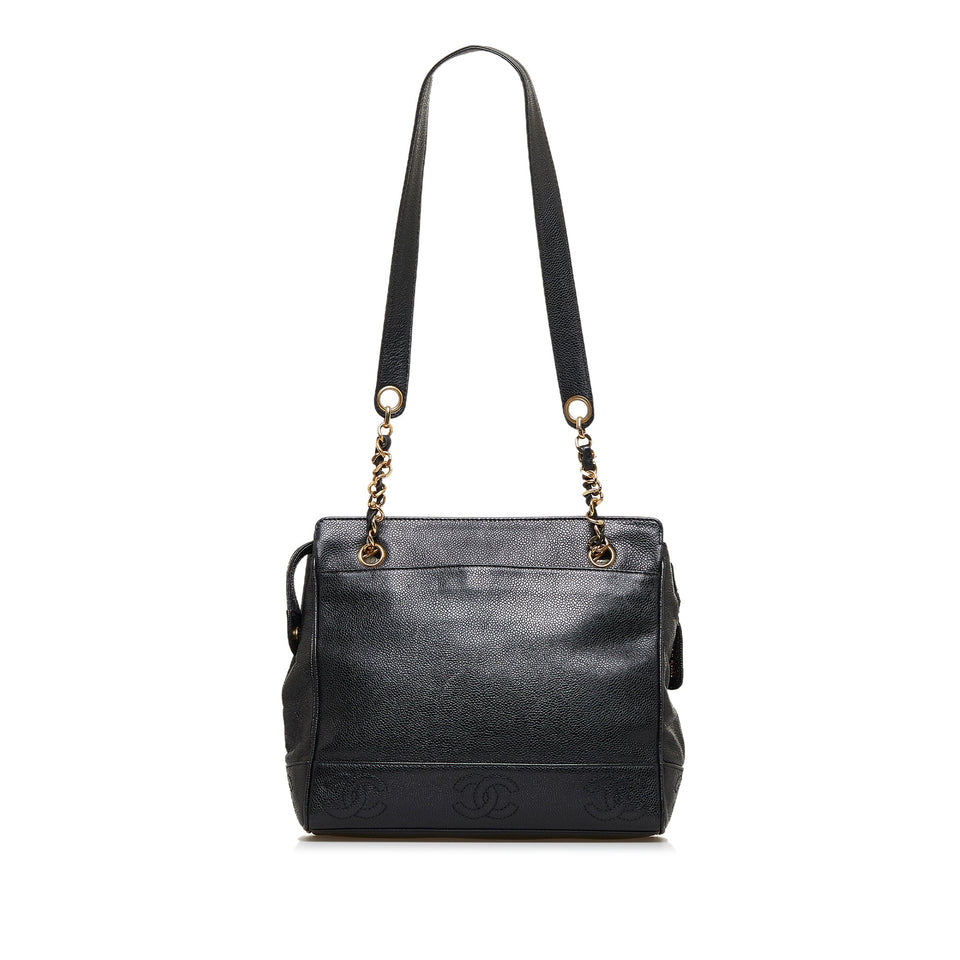CHANEL Triple Coco Caviar Shoulder Bag