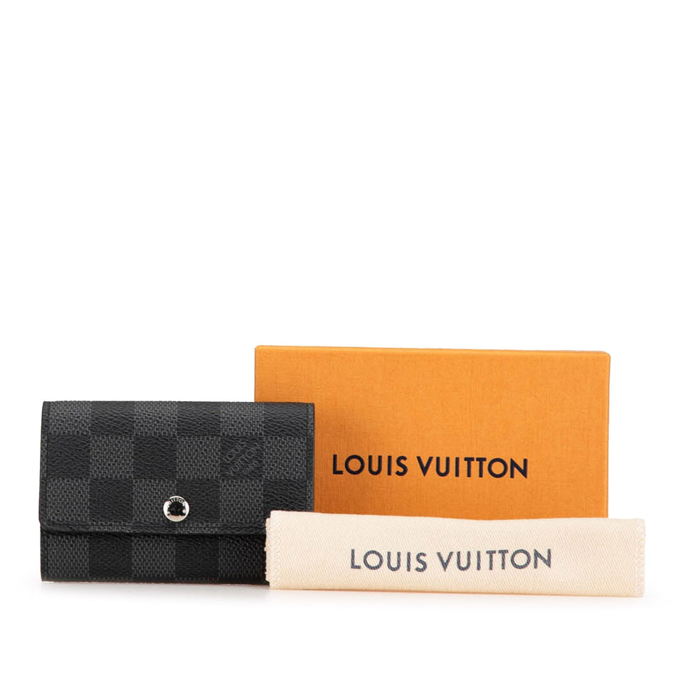 Black Louis Vuitton Damier Graphite 6 Key Holder