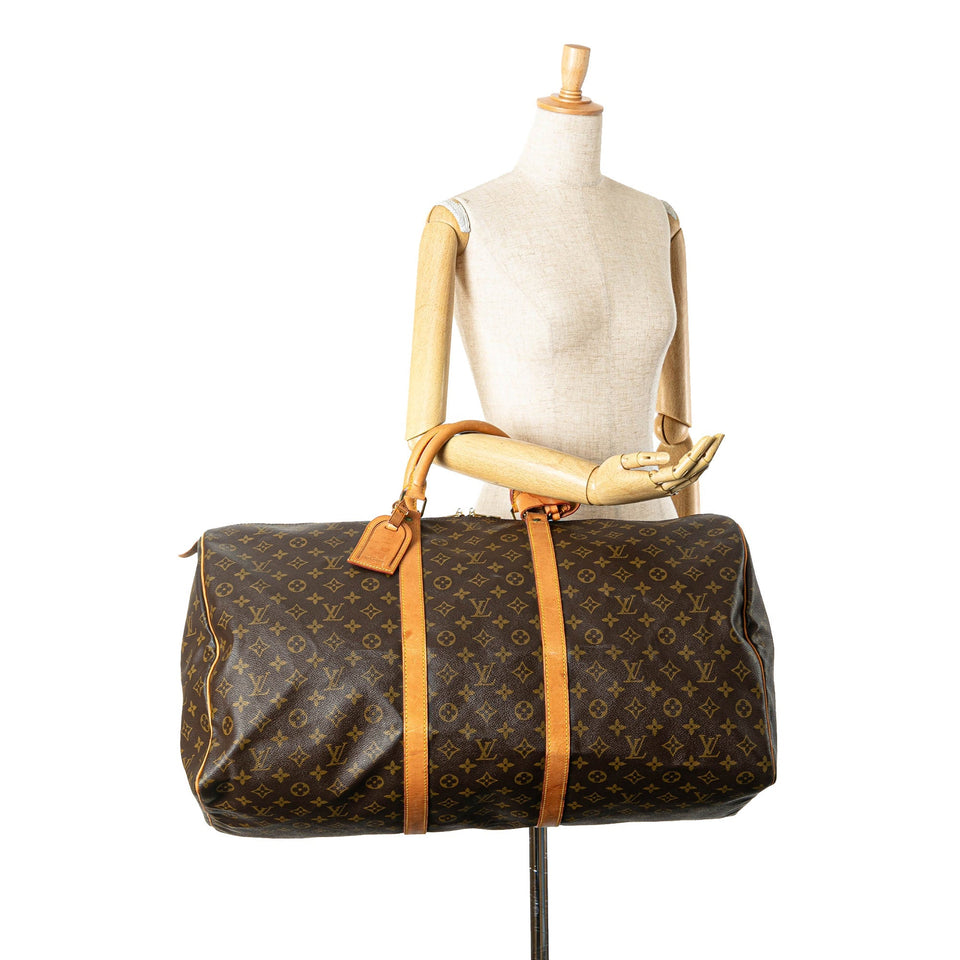 Brown Louis Vuitton Monogram Keepall 60 Travel Bag